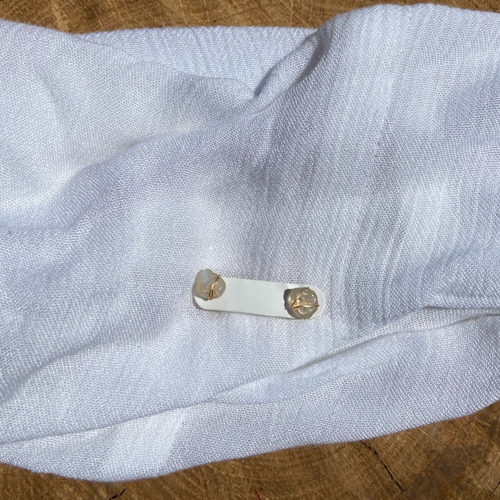 3 for $10 Handmade clear quartz earrings